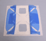 Release liner solution on each side of the diecut.